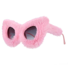 Load image into Gallery viewer, 54190 Trendy Cat Eye  Sunglasses Women Punk Soft Fur Velvet Sun Glasses Ladies UV400 Shades Handmade Eyewear Gafas De Sol