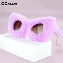 Load image into Gallery viewer, 54190 Trendy Cat Eye  Sunglasses Women Punk Soft Fur Velvet Sun Glasses Ladies UV400 Shades Handmade Eyewear Gafas De Sol