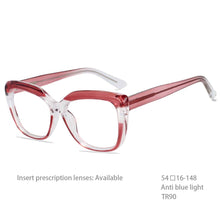 Load image into Gallery viewer, 54194 Style Blue Light Blocking Glasses Frames Women TR90 High-Grade Computer Eyeglasses