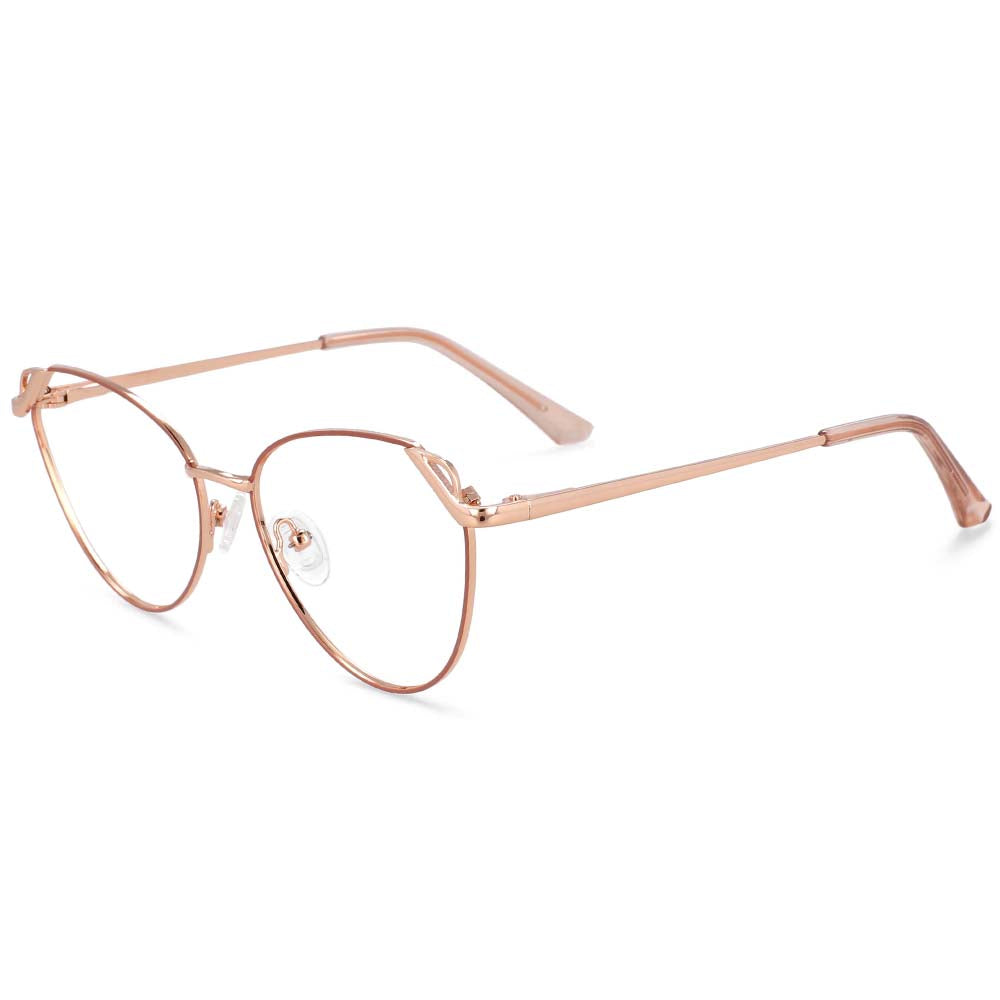 54195 Cat Eye Anti Blue Light Optical Metal Glasses Frames Women Computer Eyeglasses