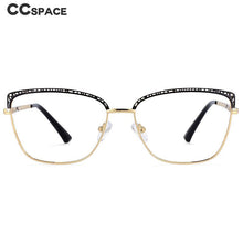 Load image into Gallery viewer, 54196 Metal Hollow Anti Blue Light Optical Glasses Frames Women Computer Prescription Eyeglasses