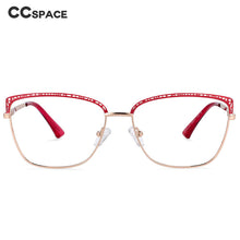 Load image into Gallery viewer, 54196 Metal Hollow Anti Blue Light Optical Glasses Frames Women Computer Prescription Eyeglasses