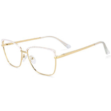 Load image into Gallery viewer, 54196 Metal Hollow Anti Blue Light Optical Glasses Frames Women Computer Prescription Eyeglasses
