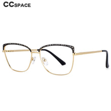 Load image into Gallery viewer, 54196 Metal Hollow Anti Blue Light Optical Glasses Frames Women Computer Prescription Eyeglasses