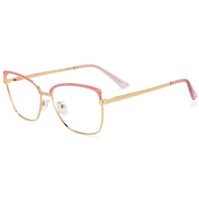 Load image into Gallery viewer, 54196 Metal Hollow Anti Blue Light Optical Glasses Frames Women Computer Prescription Eyeglasses