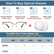 Load image into Gallery viewer, 54196 Metal Hollow Anti Blue Light Optical Glasses Frames Women Computer Prescription Eyeglasses