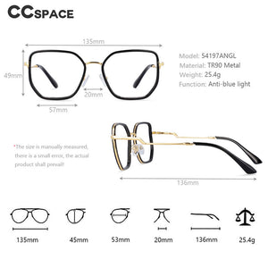 54197 Plastic Titanium Anti Blue Light Prescription Glasses Frames Women Computer Eyeglasses