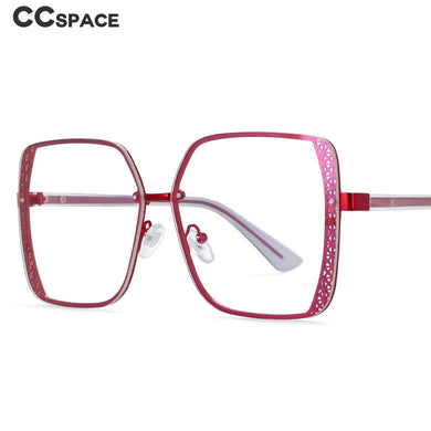 54205 Anti Blue Light Women Metal Glasses Frames Square Hollow Computer Eyeglasses