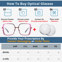 Load image into Gallery viewer, 54205 Anti Blue Light Women Metal Glasses Frames Square Hollow Computer Eyeglasses