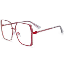Load image into Gallery viewer, 54205 Anti Blue Light Women Metal Glasses Frames Square Hollow Computer Eyeglasses