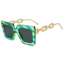 Load image into Gallery viewer, 54210 Oversized Metal Chain Sunglasses Men Women  Shades UV400 Vintage Glasses