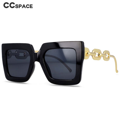 54210 Oversized Metal Chain Sunglasses Men Women  Shades UV400 Vintage Glasses