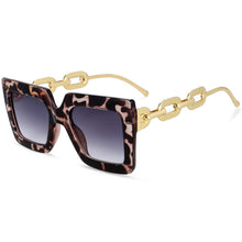 Load image into Gallery viewer, 54210 Oversized Metal Chain Sunglasses Men Women  Shades UV400 Vintage Glasses