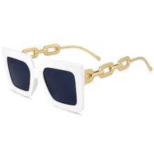 Load image into Gallery viewer, 54210 Oversized Metal Chain Sunglasses Men Women  Shades UV400 Vintage Glasses