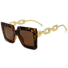 Load image into Gallery viewer, 54210 Oversized Metal Chain Sunglasses Men Women  Shades UV400 Vintage Glasses