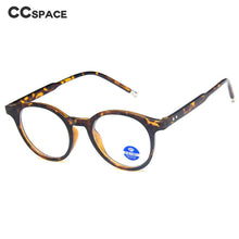 Load image into Gallery viewer, 54214 Retro Round Anti Blue Light Glasses Frames Men Women Computer Eyeglasses