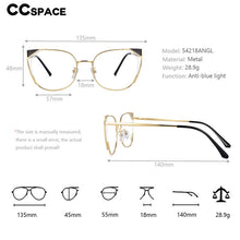 Carica l&#39;immagine nel visualizzatore di Gallery, 54218 Cat Eye Femal Anti Blue Light Prescription Optical Glasses Frames Women Decorative Eyeglasses