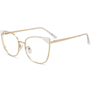 54218 Cat Eye Femal Anti Blue Light Prescription Optical Glasses Frames Women Decorative Eyeglasses
