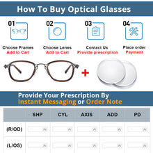 Carica l&#39;immagine nel visualizzatore di Gallery, 54227 Montature per occhiali retrò punk a vapore montature per occhiali da vista per uomo donna anti luce blu in acetato 