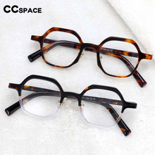 Load image into Gallery viewer, 54229 Retro Polygon Leopard Acetate Optical Glasses Frames Men Women Reading Eyeglasses