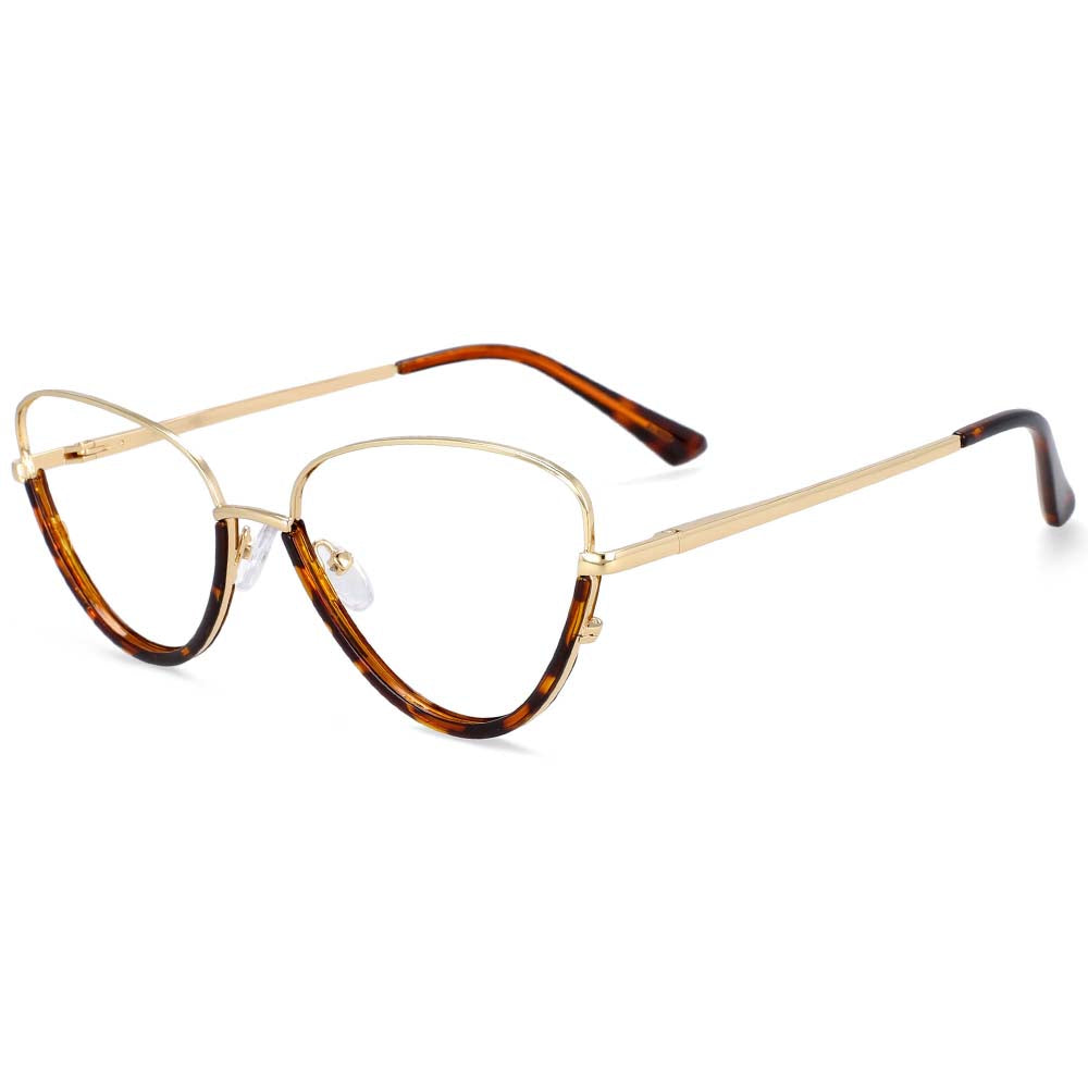 54230 For Femal Plastic Titanium Anti Blue Light Half Frame Optical Glasses Frames Women Computer Eyeglasses