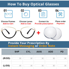 Load image into Gallery viewer, 54230 For Femal Plastic Titanium Anti Blue Light Half Frame Optical Glasses Frames Women Computer Eyeglasses