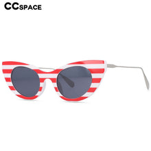 Load image into Gallery viewer, 54236 Retro Cat Eye Stripe Sunglasses Men Women Shades UV400 Vintage Glasses