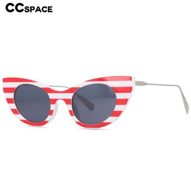 54236 Retro Cat Eye Stripe Sunglasses Men Women Shades UV400 Vintage Glasses