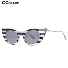 Load image into Gallery viewer, 54236 Retro Cat Eye Stripe Sunglasses Men Women Shades UV400 Vintage Glasses