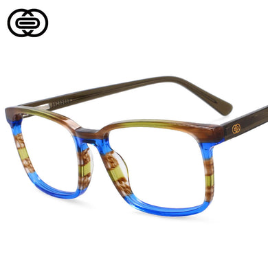 54249 Small Acetate Frame Glasses Brand Men Women Reading Color Stitching Glasses