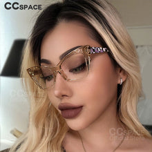 Carica l&#39;immagine nel visualizzatore di Gallery, 54259 Cat Eye Anti Blue Light Women Glasses Frames Floral Leg Plastic Titanium Computer Eyeglasses