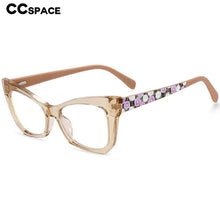 Carica l&#39;immagine nel visualizzatore di Gallery, 54259 Cat Eye Anti Blue Light Women Glasses Frames Floral Leg Plastic Titanium Computer Eyeglasses