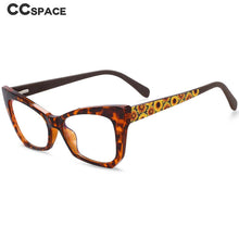 Carica l&#39;immagine nel visualizzatore di Gallery, 54259 Cat Eye Anti Blue Light Women Glasses Frames Floral Leg Plastic Titanium Computer Eyeglasses