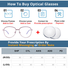 Load image into Gallery viewer, 54265 Big Frame Round Anti Blue Light Metal Optical Glasses Frames Women Computer Eyeglasses