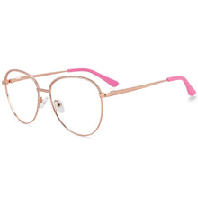 Load image into Gallery viewer, 54265 Big Frame Round Anti Blue Light Metal Optical Glasses Frames Women Computer Eyeglasses