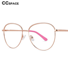 Load image into Gallery viewer, 54265 Big Frame Round Anti Blue Light Metal Optical Glasses Frames Women Computer Eyeglasses