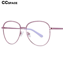 Load image into Gallery viewer, 54265 Big Frame Round Anti Blue Light Metal Optical Glasses Frames Women Computer Eyeglasses