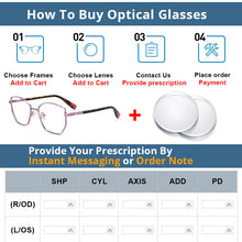 Load image into Gallery viewer, 54273 Cat Eye Metal Ladies Style Anti-Blue-Ray Optical Glasses Frames Women Computer Eyeglasses