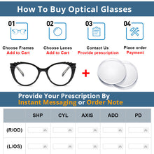 Carica l&#39;immagine nel visualizzatore di Gallery, 54303 Retro Round Cat Eye Plastic Titanium Anti Blue Light Glasses Frames Women TR90 Computer Eyeglasses