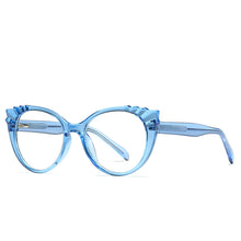 Carica l&#39;immagine nel visualizzatore di Gallery, 54303 Retro Round Cat Eye Plastic Titanium Anti Blue Light Glasses Frames Women TR90 Computer Eyeglasses