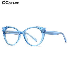 Carica l&#39;immagine nel visualizzatore di Gallery, 54303 Retro Round Cat Eye Plastic Titanium Anti Blue Light Glasses Frames Women TR90 Computer Eyeglasses