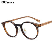 Load image into Gallery viewer, 54314 Retro Round Anti Blue Light Wood Grain Leg Glasses Frames Men Women TR90 Computer Eyeglasses