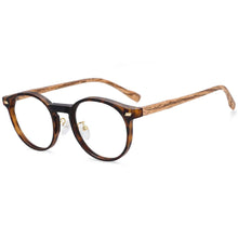 Load image into Gallery viewer, 54314 Retro Round Anti Blue Light Wood Grain Leg Glasses Frames Men Women TR90 Computer Eyeglasses