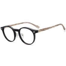 Load image into Gallery viewer, 54314 Retro Round Anti Blue Light Wood Grain Leg Glasses Frames Men Women TR90 Computer Eyeglasses