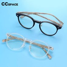 Load image into Gallery viewer, 54314 Retro Round Anti Blue Light Wood Grain Leg Glasses Frames Men Women TR90 Computer Eyeglasses