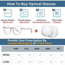 Load image into Gallery viewer, 54317 Cat Eye Anti Blue Light Optical Glasses Frames Candy Color Women Computer Eyeglasses
