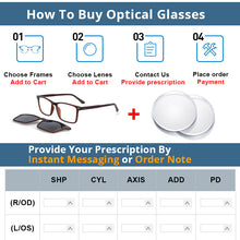 Carica l&#39;immagine nel visualizzatore di Gallery, 54321 Occhiali da sole polarizzati rettangolari retrò Clip magnetica Anti luce blu Montature per occhiali Uomo Donna Occhiali multiuso 