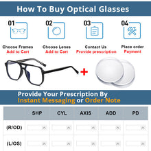 Load image into Gallery viewer, 54322 Big Frame Anti Blue Light Glasses Frames Men Women Square TR90 Computer Eyeglasses