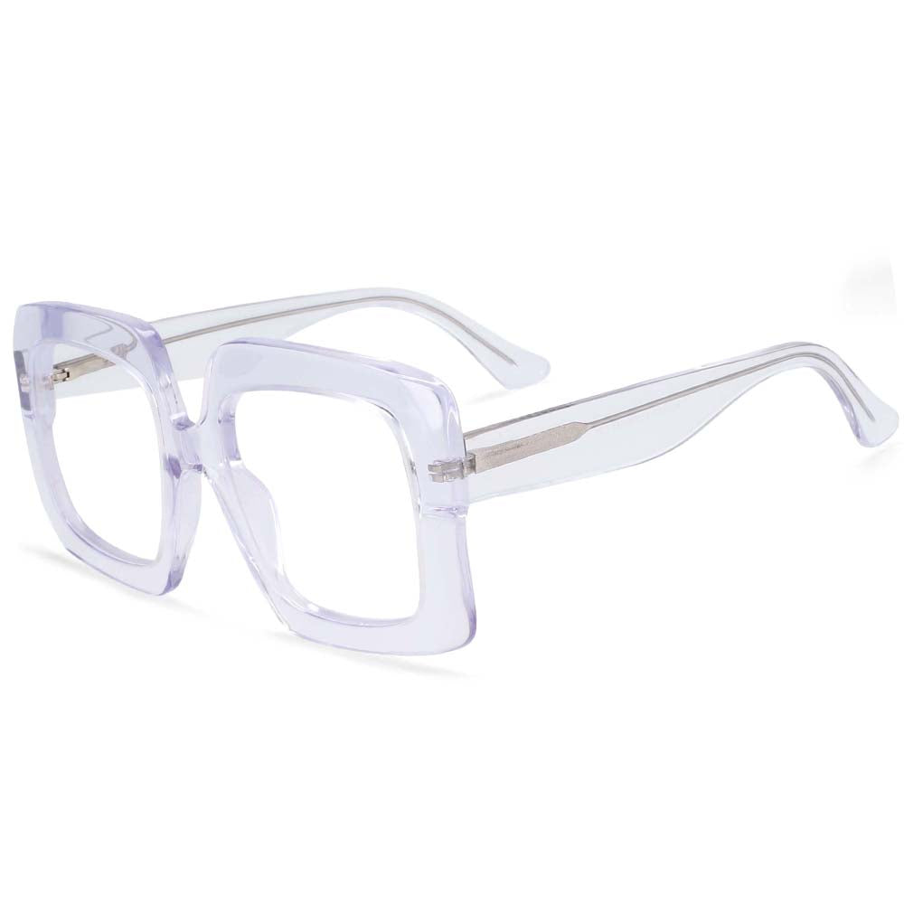 54324 Retro Oversized Square Acetate Big Frame Pattern Legs Glasses Frames Women Reading Glasses
