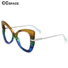 Load image into Gallery viewer, 54326 Retro Big Frame Acetate Metal Mixed Frame Glasses Ladies Trend Butterfly Frame Computer Glasses Frame
